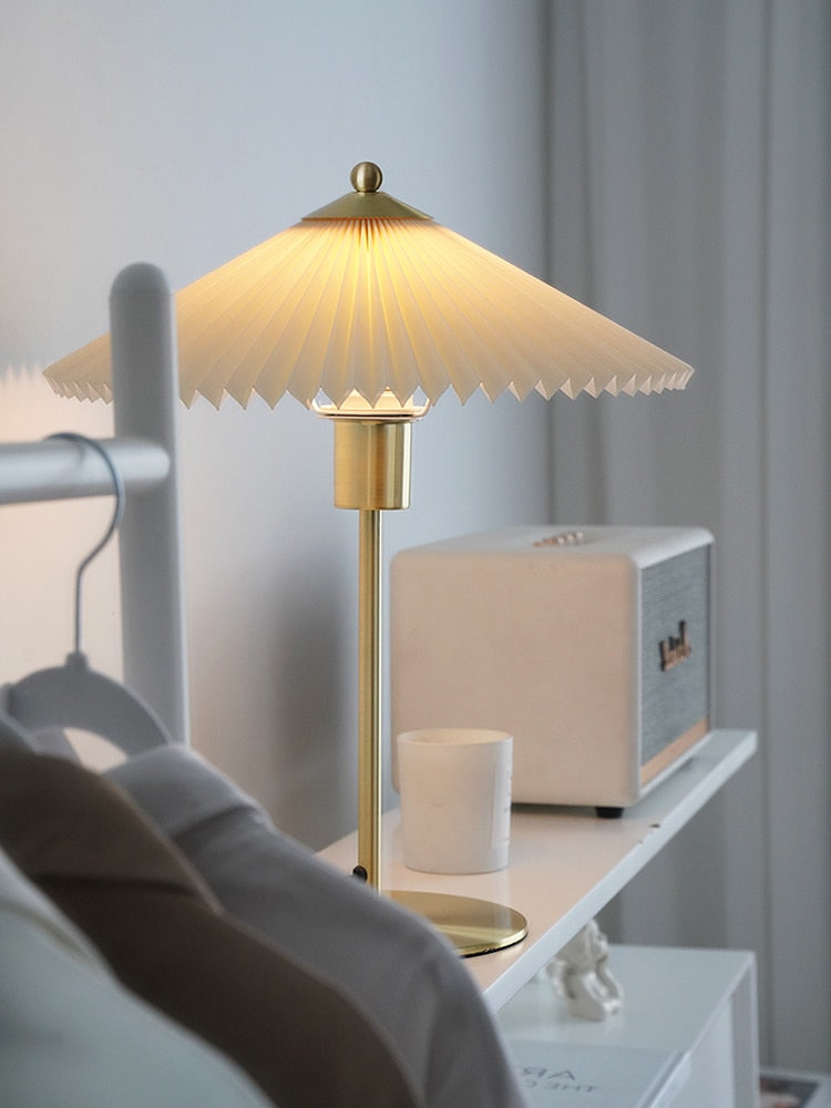 Perla Pleated Table Lamp  Table lamp, Lamp, Pleated shade