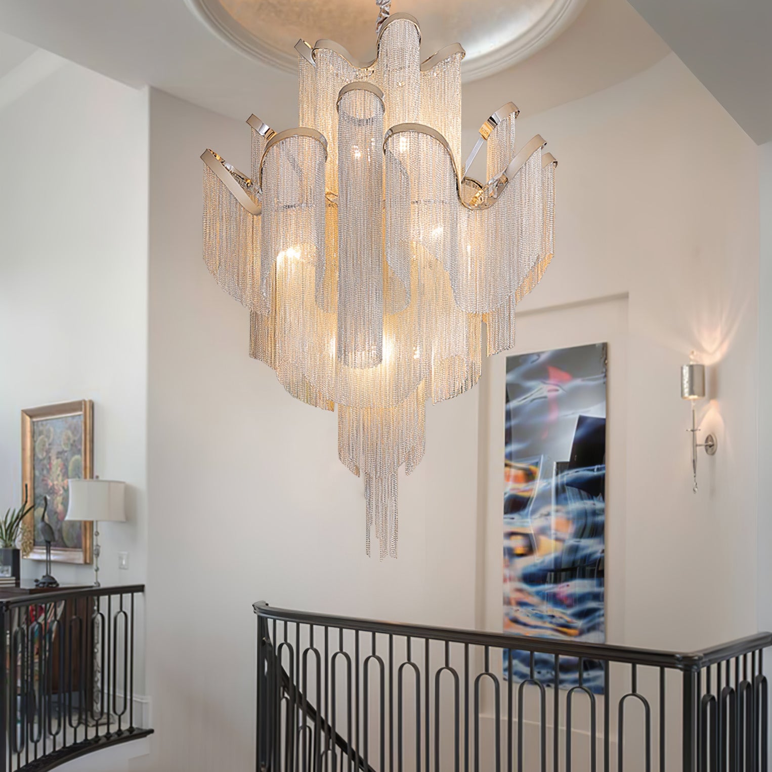 ALUMINUM TASSELS CHANDELIER