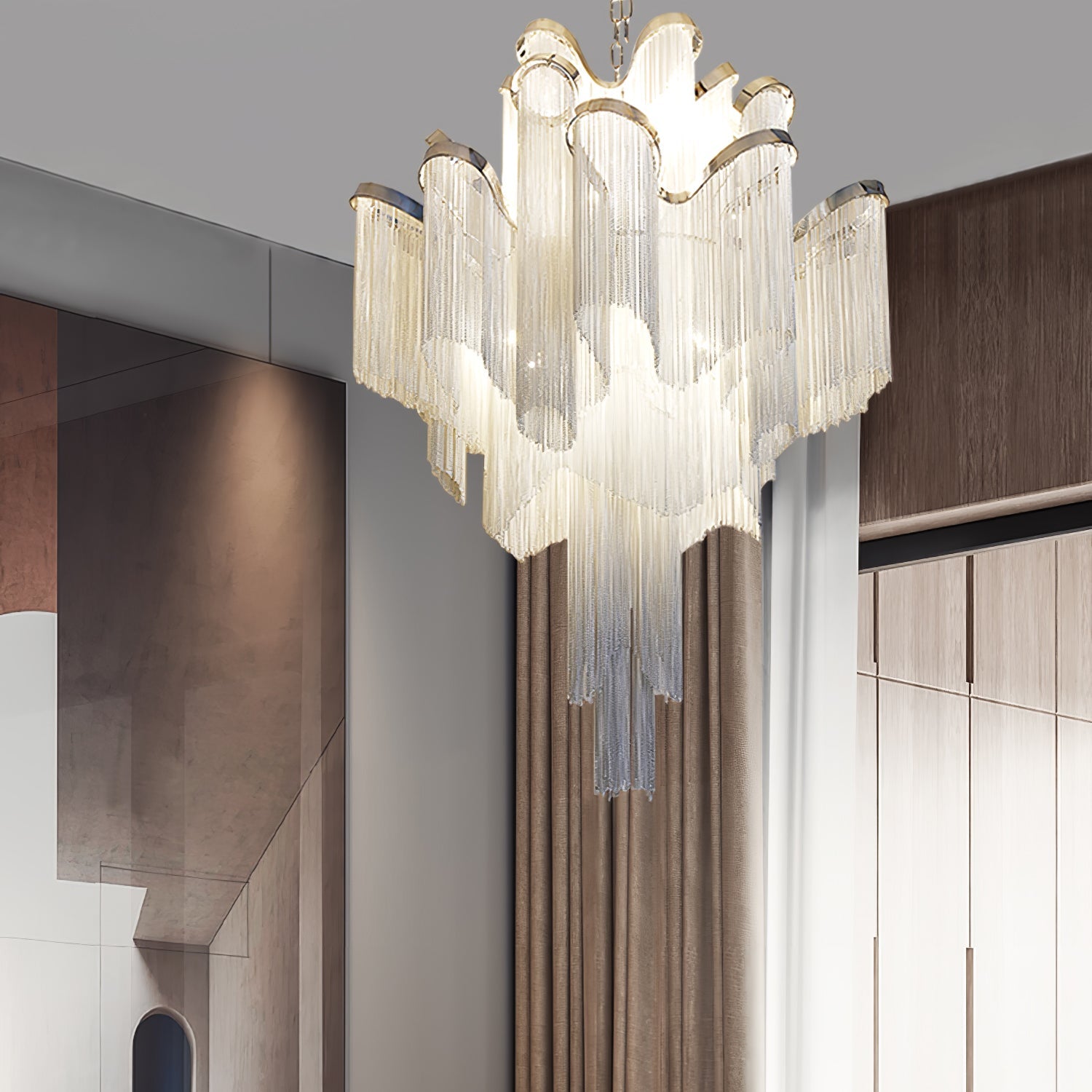 ALUMINUM TASSELS CHANDELIER