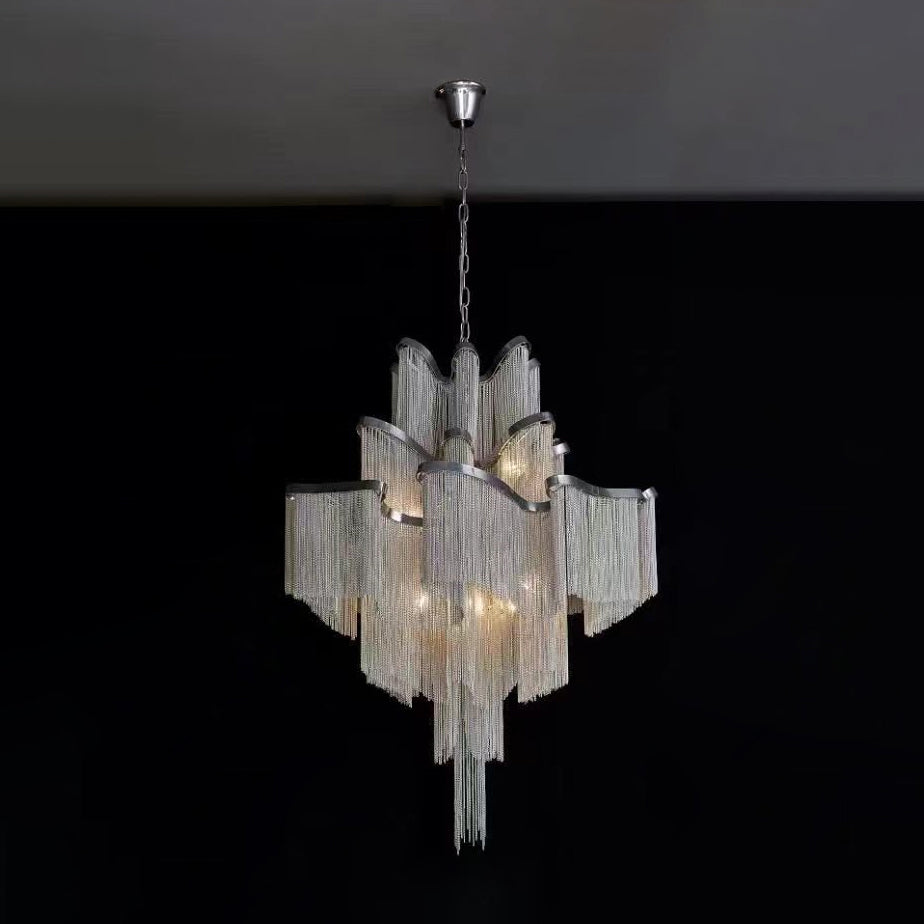 ALUMINUM TASSELS CHANDELIER