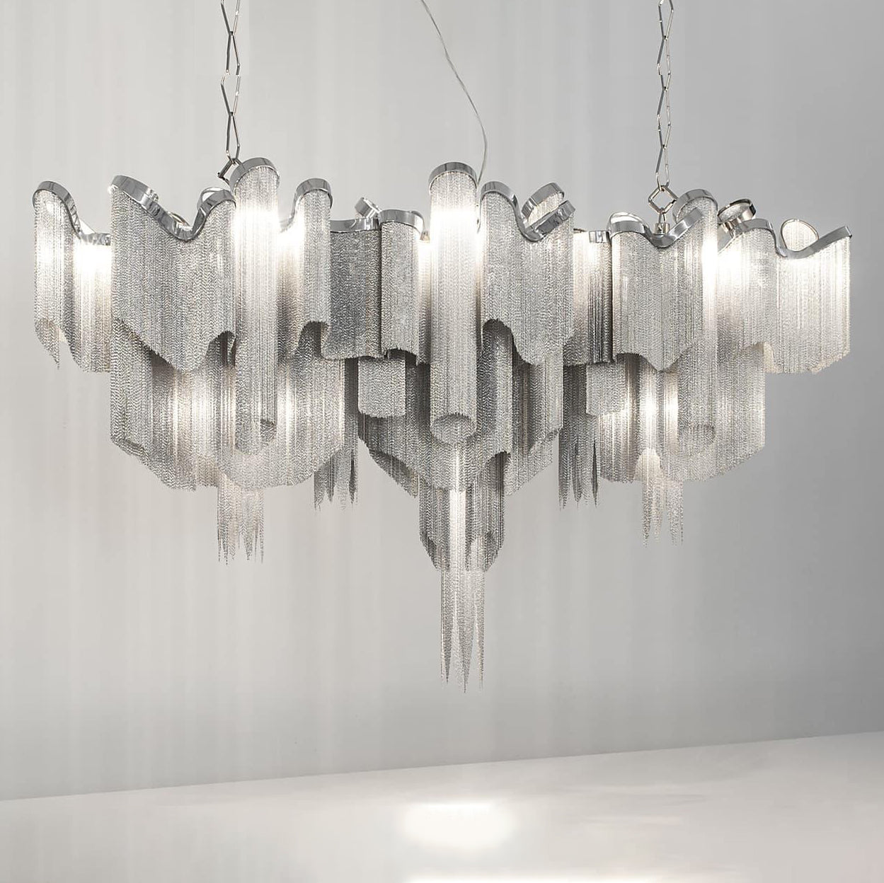 ALUMINUM TASSELS CHANDELIER