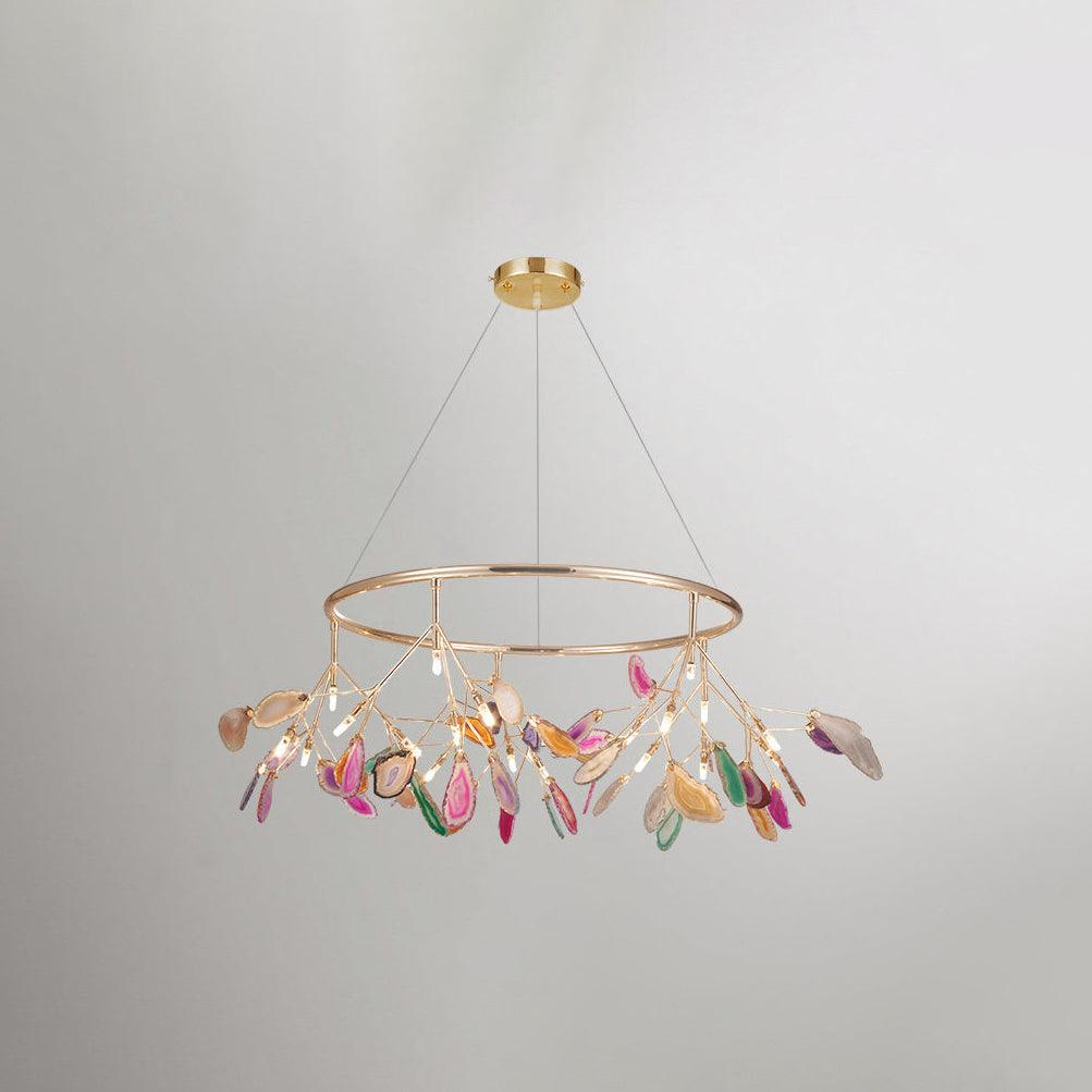 COLORFUL NATURAL AGATE CHANDELIER