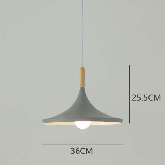 NORDIC ALUMINIUM AND WOOD PENDANT LIGHT