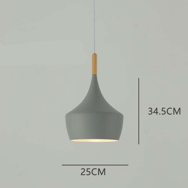 NORDIC ALUMINIUM AND WOOD PENDANT LIGHT - ALDAWHOMES