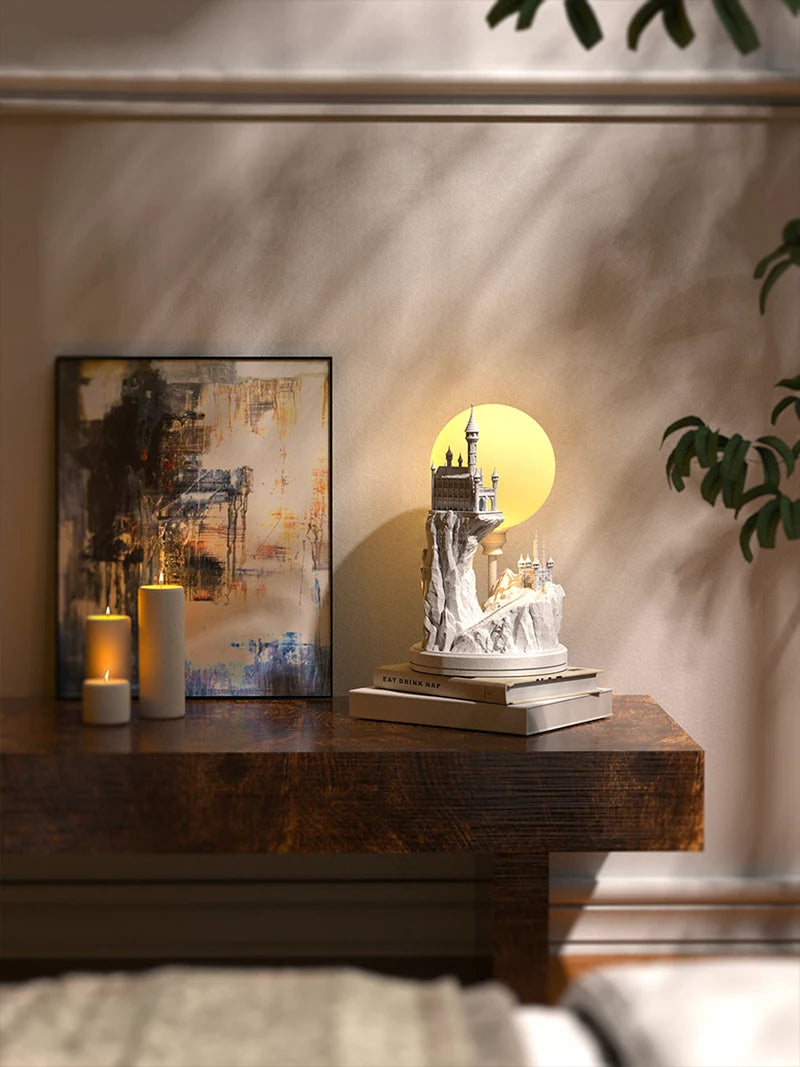 MOONLIT CASTLE PLASTER TABLE LIGHT