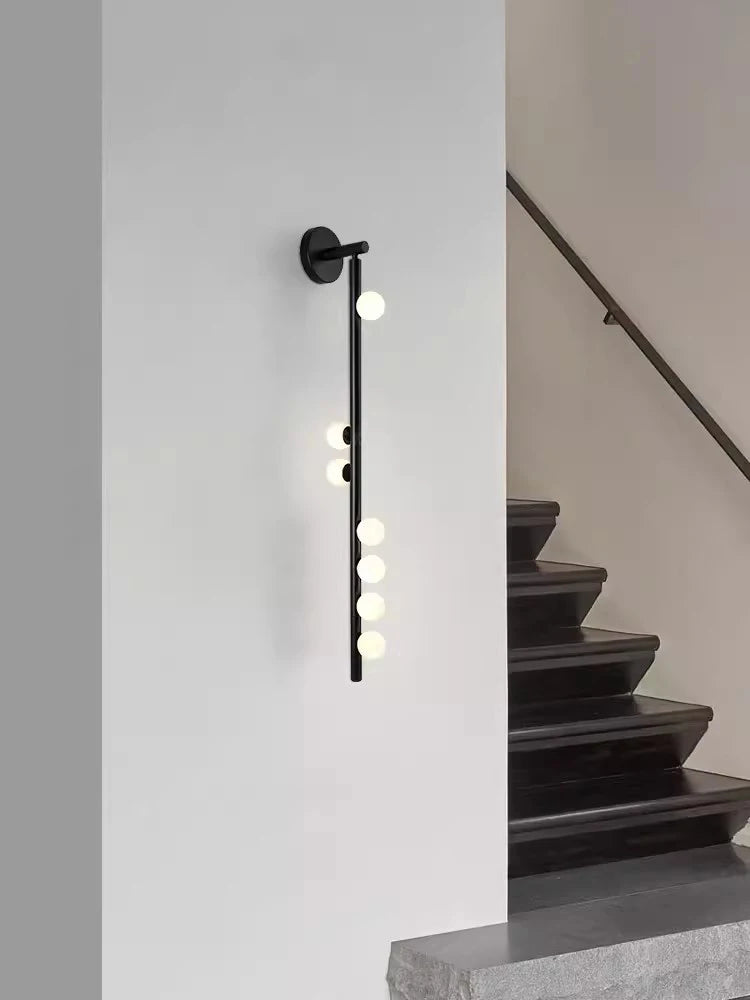 BRASS GLASS TUBE WALL LIGHT