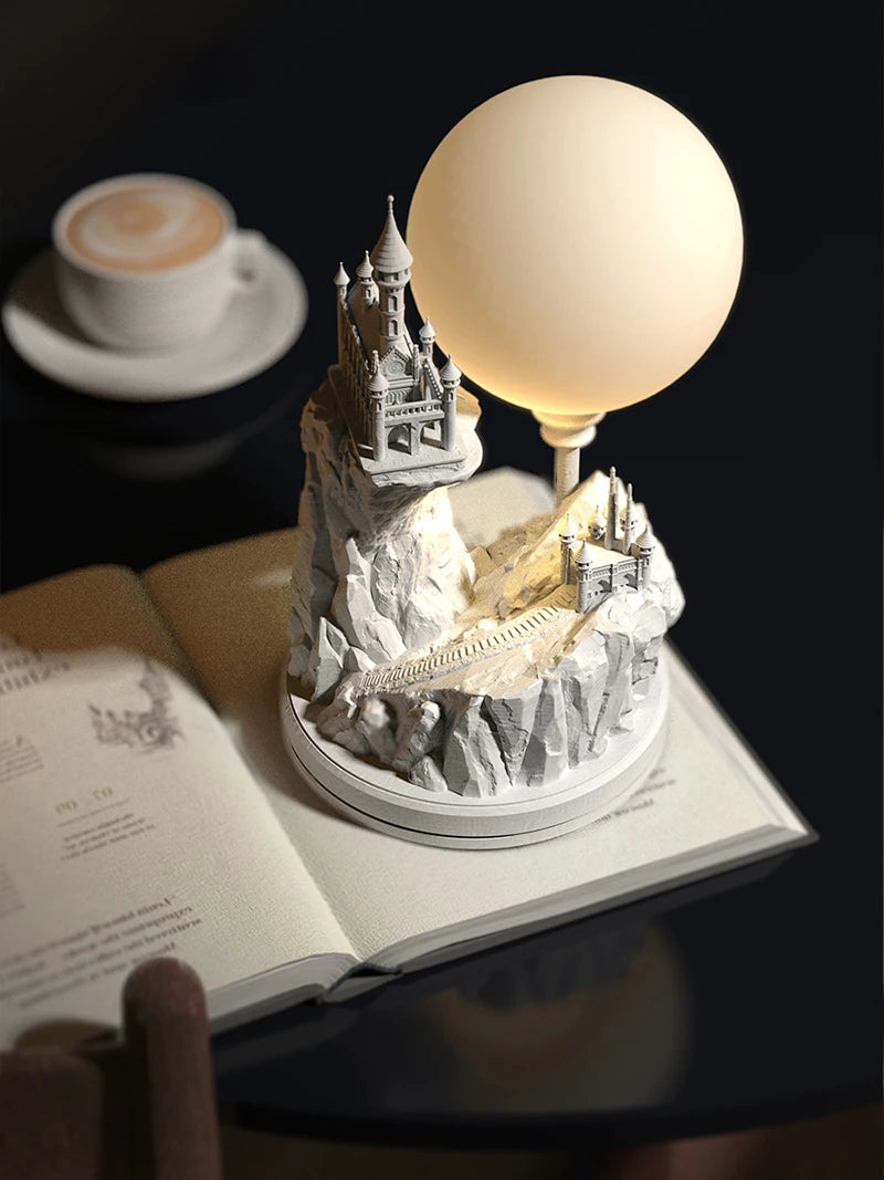 MOONLIT CASTLE PLASTER TABLE LIGHT