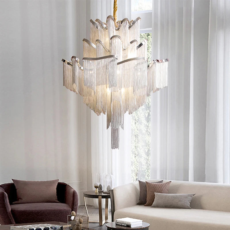 ALUMINUM TASSELS CHANDELIER