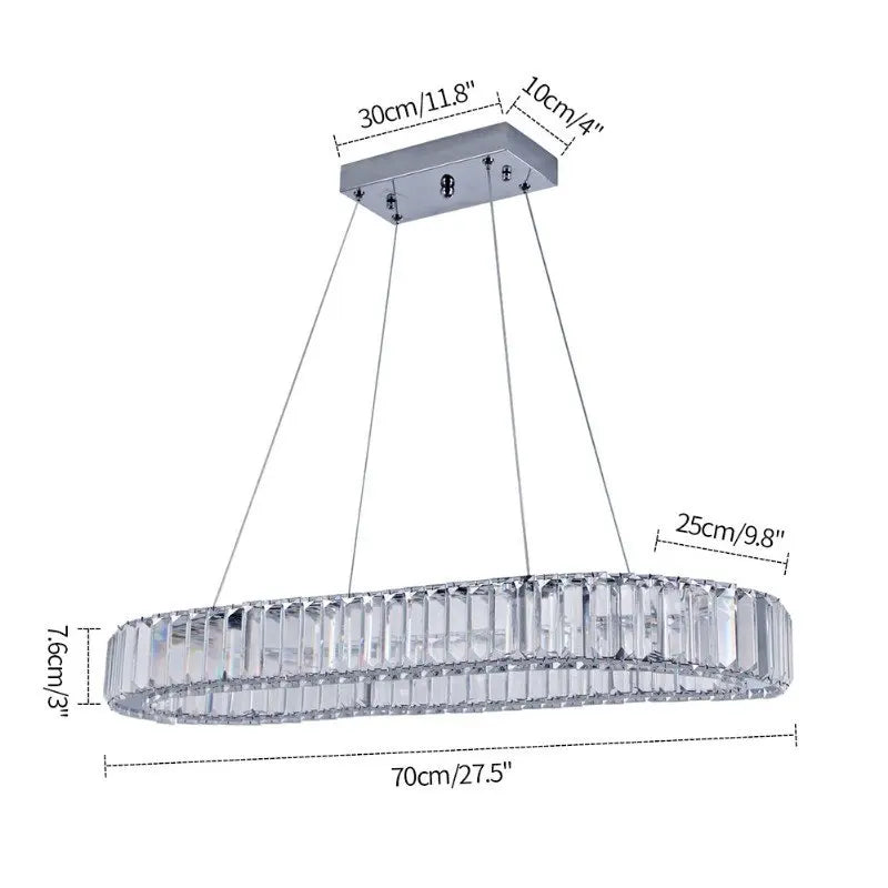  OVAL CRYSTAL CHANDELIER - ALDAWHOMES