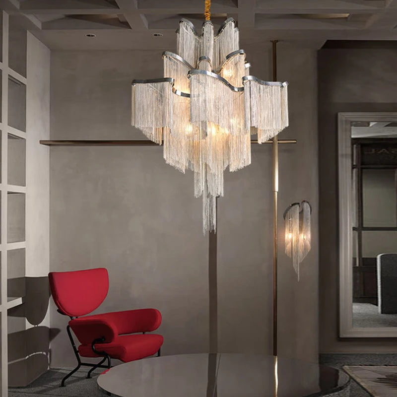 ALUMINUM TASSELS CHANDELIER