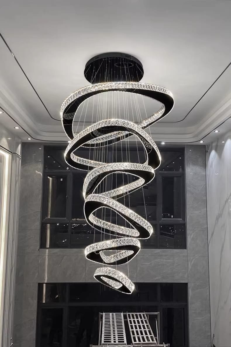 TWISTED RING LED CHANDELIER