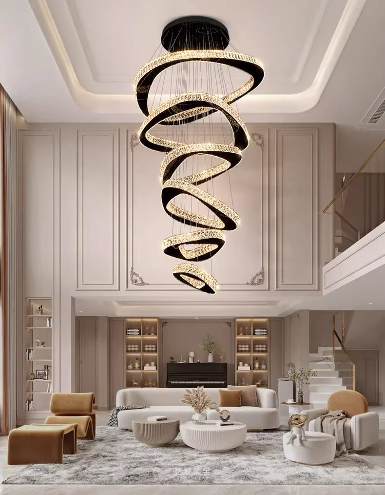 TWISTED RING LED CHANDELIER