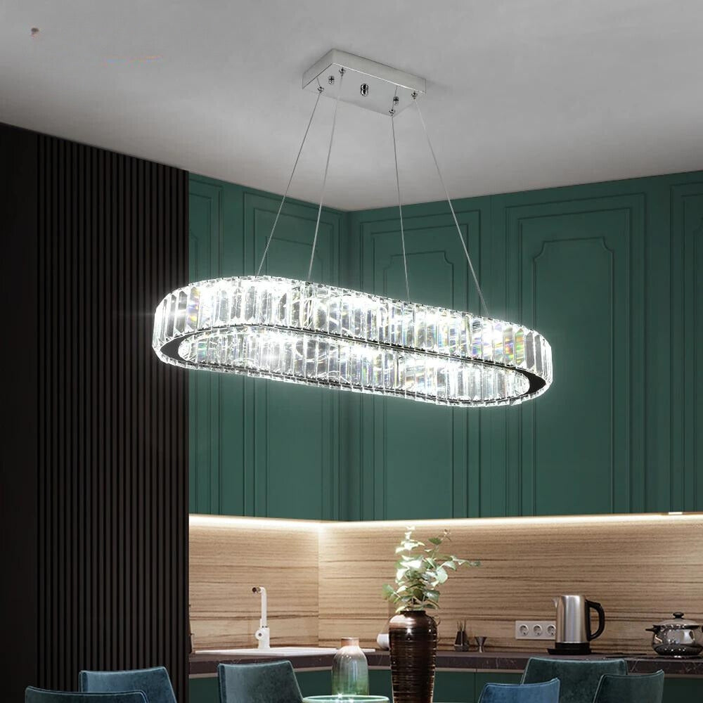  OVAL CRYSTAL CHANDELIER - ALDAWHOMES