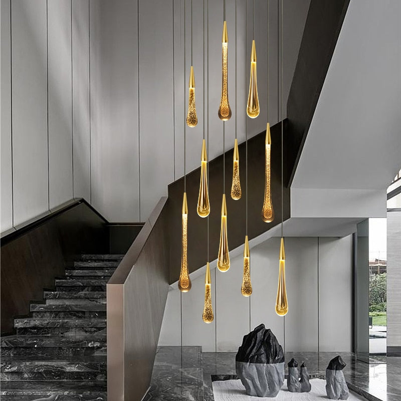 GOLDEN WATER DROP PENDANT LIGHT - golden pendant light 